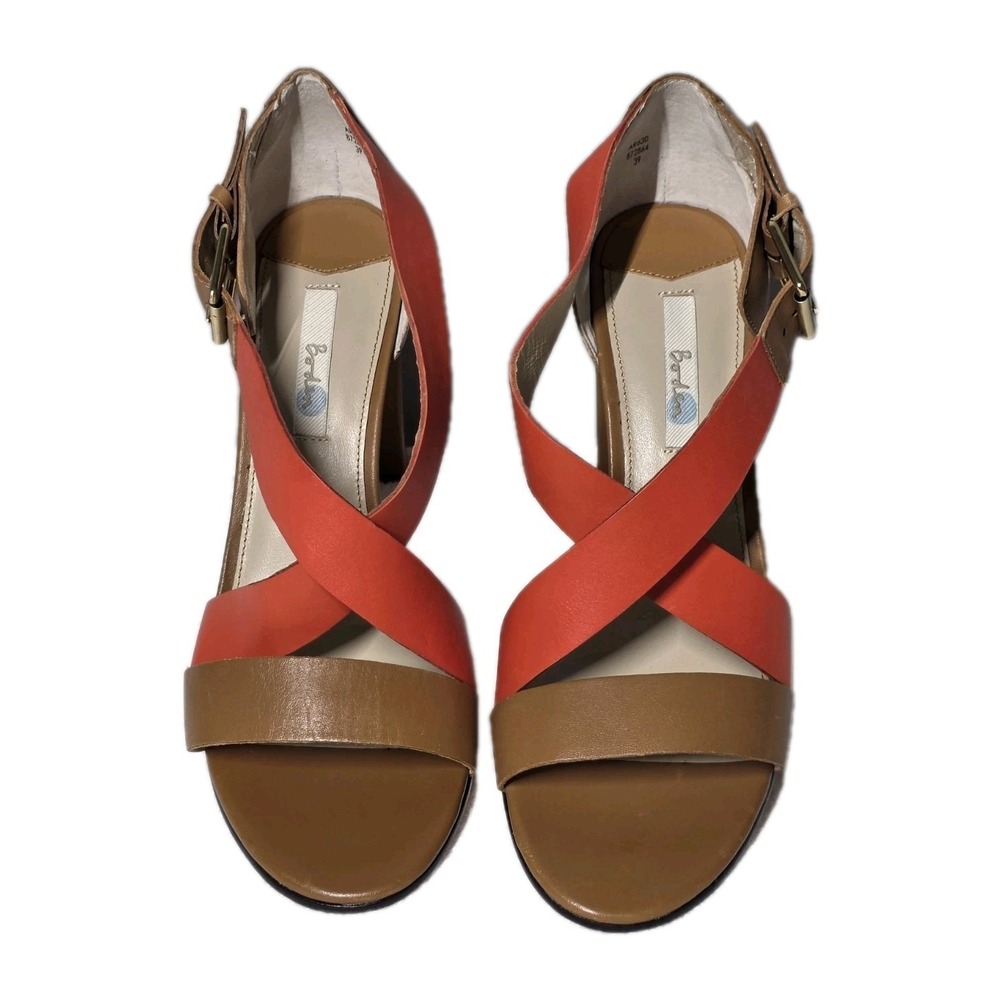 Boden AR630  Womens Size‎ 8 (39) Colorblock Heel Orange And Brown